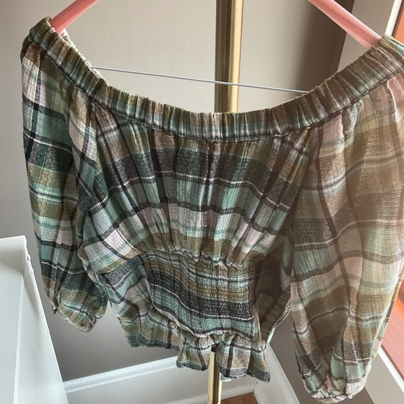 NWT Free People TEAGAN Plaid Puff Sleeve - Picture 8 of 10